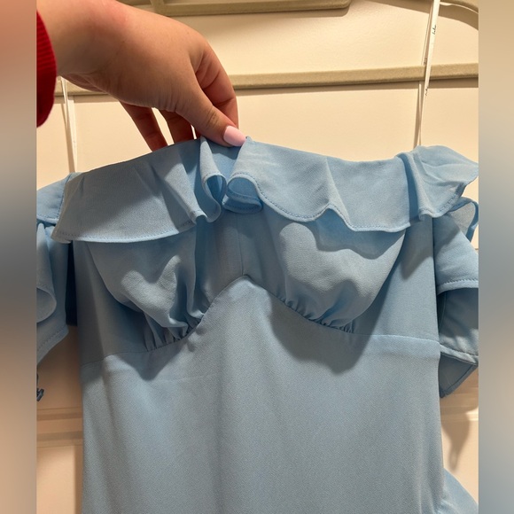 Lulus Blue Ruffle Maxi Dress - Picture 2 of 3